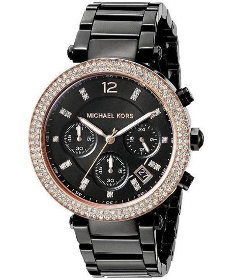 montre homme michael kors noir|michael kors diamond watch women's.